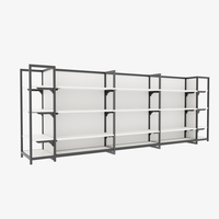 Présentoir d'îlot double face à structure ouverte pour magasin de détail, pour la mise en valeur de multiples produits