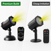 Dynamisches Firefly-Laserlicht Bluetooth-Lautsprecher Klasse II Gelber Laser Blaue LED IP65 100-240V ABS für Außenbereich Garten Rasen Baum