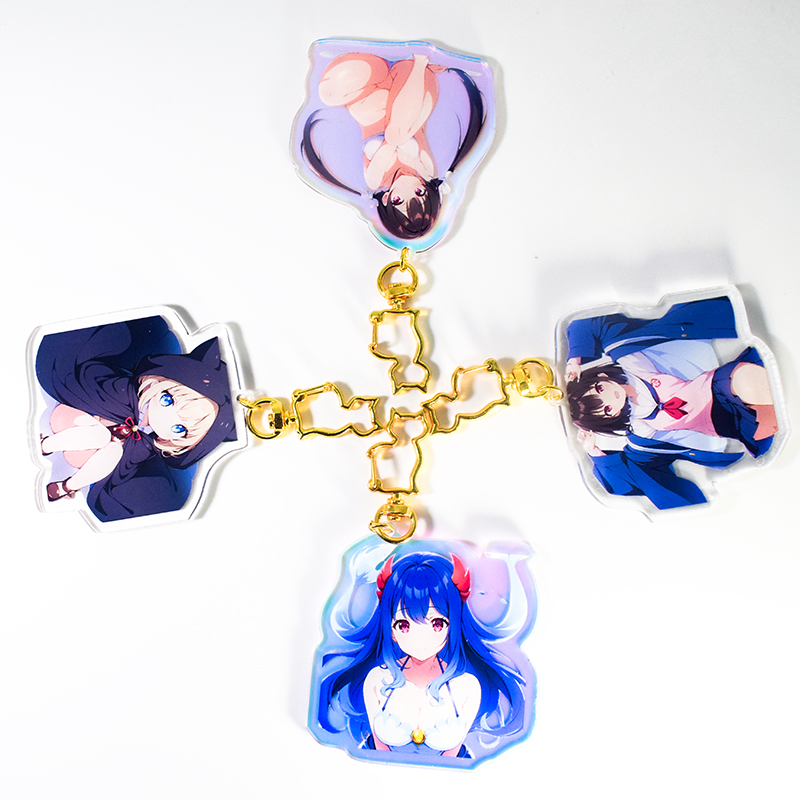 Hanxin Manufacturers Support Small and Medium-sized Sellers Customized Anime Style Acrylic Keychains Free Sample Sending