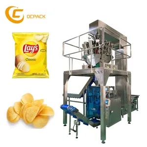 Prix de la machine à emballer automatique 50g 100g 500g frites banane chips de pomme de terre