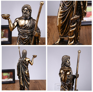 Estatua de <span class=keywords><strong>Zeus</strong></span> de resina al por mayor, <span class=keywords><strong>escultura</strong></span> de Dios griego con acabado dorado pintado a mano, decoración mitológica para el hogar y la Oficina, pedido OEM a granel - Product Image 3