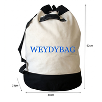Sac à dos en toile de coton durable de qualité supérieure avec logo personnalisé, OEM ODM, design bicolore simple, poignée supérieure, sac à dos décontracté portable avec cordon de serrage
