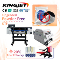 Kingjet Printer Dtf dengan tanpa bubuk t Shirt cetak Dtf tinta tidak perlu bubuk I3200 60cm bubuk kurang pencetak Dtf