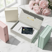 Boîte d'emballage cadeau rigide haut de gamme faite à la main pour cartes de crédit, avec logo personnalisé, support pour cartes de fidélité VIP, emballage pour cartes bancaires Visa, finition brillante/mate