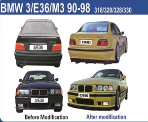 Nouveaux kits de carrosserie Hudes pour E36 M3 - Matériau PP noir, ajustement direct pour remplacement/réparation - Product Image 3