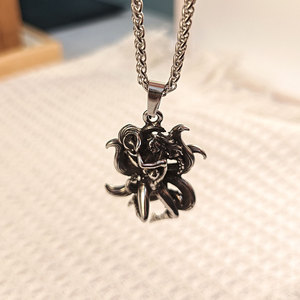 การ์ตูนย้อนยุคจิ้งจอกเก้าหางจี้สแตนเลสยูนิเซ็กส์ฮิปฮอปร็อคสร้อยคอ SP1099 - Product Image 4