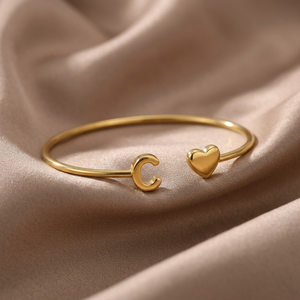 Handmade Style Gold Heart and Moon Cuff <b>Bracelet</b> Open Adjustable Minimalist <b>Boho</b> Fashion Jewelry for Women Wholesale Gift - Product Image 4