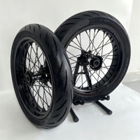 Ensemble de roues Supermoto légères pour Surron Ultra Bee X avec rayons chromés de 17 pouces pour utilisation en course de moto électrique