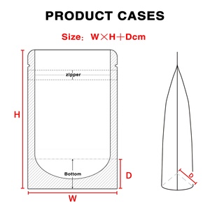 12*20 + 4cm nâu kraft đứng lên túi túi với một bên rõ ràng cửa sổ Nắp kéo túi Zip khóa giấy bao bì thực phẩm Túi - Product Image 2