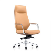 Chaise de bureau pivotante en cuir, mobilier moderne pivotante, style complet, marron ou noir, pour bureau