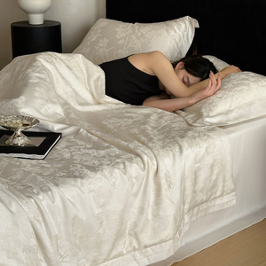 Tencel Cotton Linen Jacquard <b>Quilt</b> Set 4 Pieces Cooling Summer Bedding Modern Style Machine Washable - Product Image 2