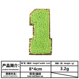 Factory Sale Custom Colorful Glitter Edge Chenille Embroidery Alphabet Letter Patch for Hoodies - Product Image 6