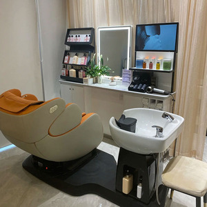Sillón de Masaje Estilo Tailandés, Eléctrico, de Cuero PU, con Lavabo de Plástico, para Salón de Belleza y Peluquería - Product Image 3