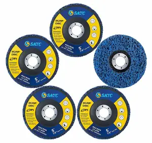 SATC 5PCS 5 "x 7/8" כחול רצועת & נקי דיסק הפשטת צבע גלגלים עבור עץ ומתכת