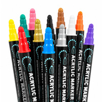 Marqueur acrylique double pointe - Marqueur multi-couleurs à effets de superposition, pointe souple, stylo aquarelle coloré, marqueur pour peinture et gribouillage