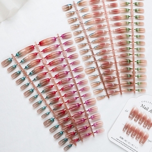 MyBeautyNails Gel X Soft Gel Tips <span class=keywords><strong>Faux</strong></span> <span class=keywords><strong>Ongles</strong></span> en Gel Effet Jelly à Presser Aura Ombre Cat Eye French Press-on - Product Image 6