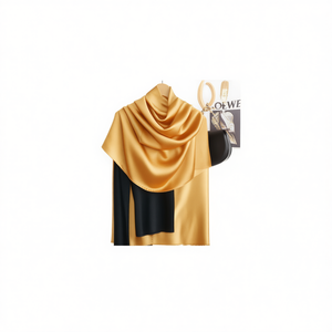 Sciarpa lunga in raso di seta 90x180 cm, elegante coprispalle da donna per l'autunno inverno - Product Image 1