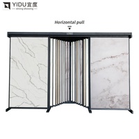 Roche de présentation de carreaux de céramique à sublimation de qualité supérieure avec mécanisme de dalle orbitale coulissante et plinthes de salon commercial