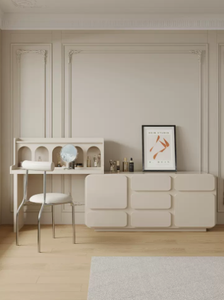 Legno e acciaio gamba di piccole dimensioni bianco <span class=keywords><strong>ragazze</strong></span> moderna toletta con specchio e sgabello sedia tavoli cosmetici - Product Image 3