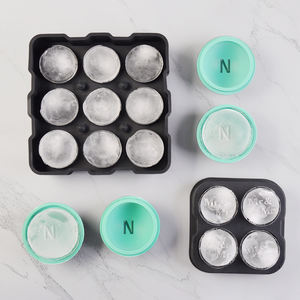 Molde de Silicona Redondo para Hielo, Personalizado, para Whisky, <span class=keywords><strong>Hockey</strong></span>, Fabricante de Bolas de Hielo Transparentes, Juego de Bandejas con Tapa - Product Image 1