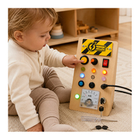 Tableau d'activités Montessori en bois STEM avec circuit de contrôle, lumière LED, compteur analogique et interrupteur – Jouet éducatif sensoriel pour développer les compétences des enfants d'âge préscolaire