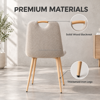 Chaise de salle à manger en tissu avec dossier haut et design ergonomique en forme de cuillère pour la maison, la salle à manger, le café et le restaurant