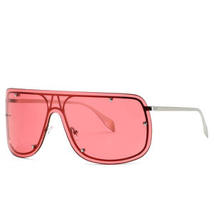 Lunettes de soleil surdimensionnées <span class=keywords><strong>steampunk</strong></span> sans monture carrées pour femmes et hommes, grande monture, nouvelle marque de luxe 2025, lunettes de soleil monobloc pour femmes - Product Image 4