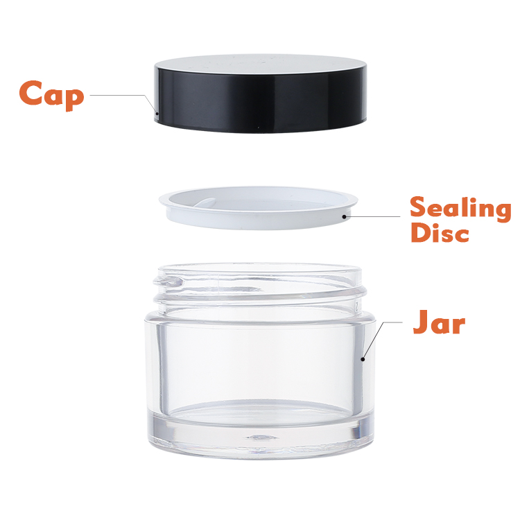 PETG 20g Empty Plastic Cosmetic Containers Lip Balm Eyeshadow With Sealing Disc