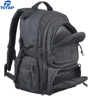 Sac à dos tactique de voyage robuste et imperméable en polyester avec fermeture éclair et porte-clés intégré pour l'extérieur