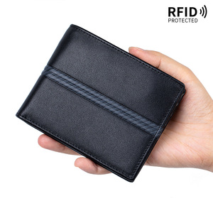Cartera Antirrobo de Cuero Genuino Personalizada, Tarjetero Negro, Juego de Regalo Clásico en Caja para Hombres, Padres, Novios, <span class=keywords><strong>Cumpleaños</strong></span> - Product Image 5