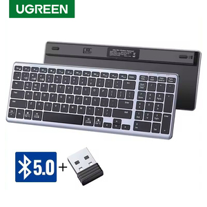 UGREEN KU005充電式キーボードワイヤレス<span class=keywords><strong>Bluetooth</strong></span> 5.0 2.4G 99キーキャップ超薄型MacBook iPad PCタブレットUSB Cキーボード - Product Image 1