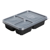 Boîte à lunch pour restauration rapide à 3 compartiments, emballage alimentaire en plastique thermoformé à emporter