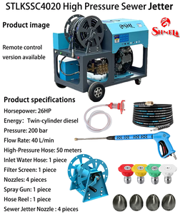 Nouvelle machine de nettoyage de canalisations à eau froide pour l'entretien routier, à moteur diesel, 26 CV, bicylindre, <span class=keywords><strong>pompe</strong></span> 200 bars 40 L/min - Product Image 4