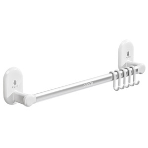 Towel Rack 2 Bars Aluminum Alloy Suction Mounted Minimalist Bathroom Shower Toilet Wall Mount Storage <b>Shelf</b> - Product Image 5