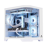 Populaire Dreamer Mini Noir Blanc PC Cas M-ATX Acrylique Transparent Cas De Jeu Ordinateur Cas Tours