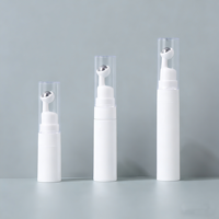 Flacon cosmétique de luxe cylindrique 5ml 10ml 15ml pour crème contour des yeux, applicateur sans air en plastique, flacon à bille en acier inoxydable pour huile essentielle