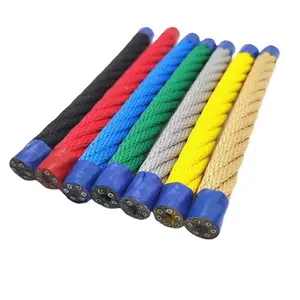 Cable de plástico recubierto de Pvc/pp/pe/pu/nailon para aviones, cuerda de alambre de acero con revestimiento de vinilo, 7x, 7/7x19, proveedor de China