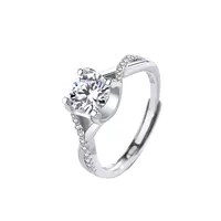 Romantico anello di fidanzamento di nozze in argento Sterling 925 Moissanite Eternity Ring Twisted Ring