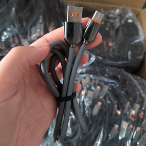 <b>Type</b>-<b>C</b> Data <b>Cable</b> 1m TPE Jacket Nickel Plated Connectors For Android <b>Fast</b> <b>Charging</b> Gray And White - Product Image 3