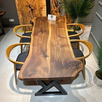 Table à manger en bois massif de style simple de haute qualité Dalle en bois naturel