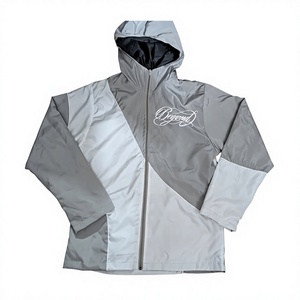 Chaqueta Deportiva Impermeable, Transpirable, Ligera, Holgada, con Capucha, Estampado Reflectante, Estilo Vintage, Ecológica, para Hombre, de Nailon - Product Image 1