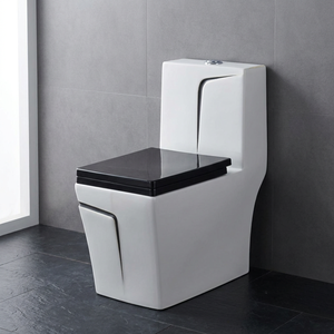 WC monobloc moderne en céramique, à poser au sol, à chasse directe, pour projets - Product Image 1