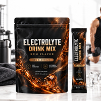 OLLI Mélange de poudre pour boisson électrolytique saveur rhum sans alcool, hydratation rapide, 8 vitamines et nutriments, 30 sachets de 150g