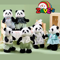 Zaves 12 pouces doux Panda jouet bleu vif rechargeable petit style frais avec une jambe debout tissu vêtements robe fabricant pour les filles