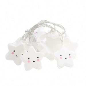 Guirlande lumineuse créative USA Mairun Nuages Blancs Sourire Étoile pour la décoration de chambre d'enfant et de tente, certifiée IP67, alimentée par batterie DC12V - Product Image 5