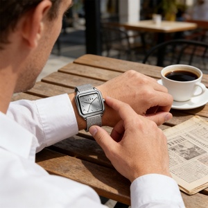 Reloj de Cuarzo SABR con Números Arábigos, Reloj de Lujo para Hombre de Negocios, Acero Inoxidable, Aleación, Rectangular, Puntero, 30 mm - Product Image 2