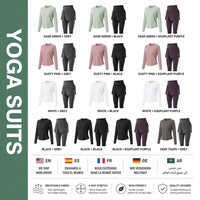 Ensemble de yoga 2 pièces pour femmes, chemise à manches longues avec dos en maille, leggings à jupe 2 en 1, tenue de sport athlétique, 13 couleurs, S-2XL