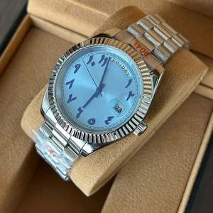 Montres mécaniques automatiques à chiffres arabes dorés NH36 avec date, mouvement NH36 8285, vente en gros, cadeau très demandé - Product Image 3