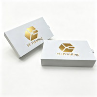 Boîte cadeau tiroir personnalisée avec logo, en carton rigide recyclable et pelliculage mat, pour sweats à capuche, t-shirts et vêtements