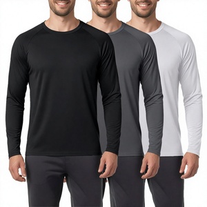 Men Long <b>Sleeve</b> O Neck <b>T</b> <b>Shirt</b> Solid Color Quick Dry <b>Raglan</b> <b>Sleeve</b> Slim Fit Casual Jersey Top - Product Image 3